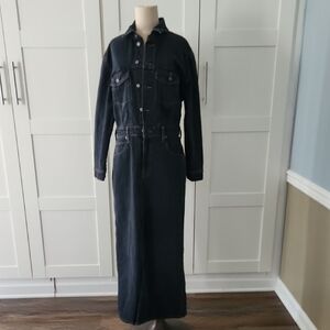 Universal Threads Dark Wash Denim Long Dress Jumpsuit Romper Size 10 NWT